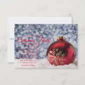 レッドクリスマスボール、《写真》ぼけ味会社クリスマスパーティー 招待状 (正面)