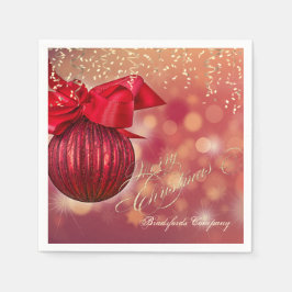レッドクリスマスボール《写真》ぼけ味会社 スタンダードカクテルナプキン