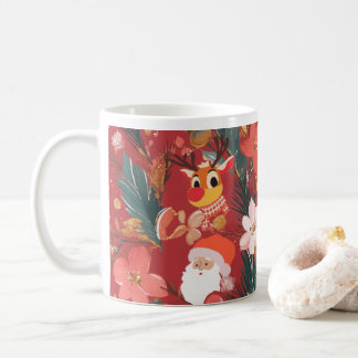 レッドクリスマスマグデザイン コーヒーマグカップ