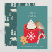 レッドクリスマスマグ&ロビンクリスマスホリデーカード シーズンカード (正面/裏面)