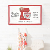 レッドクリスマスマスベーカリービジネスペストリーシェフバナー 横断幕 (インサイチュ)