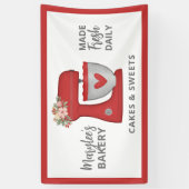 レッドクリスマスマスベーカリービジネスペストリーシェフバナー 横断幕 (縦)