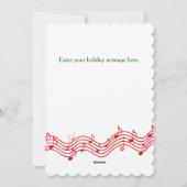 レッドクリスマスミュージックフォトホリデーカード シーズンカード (裏面)