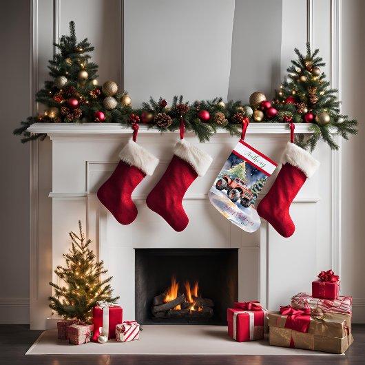 レッドクリスマスモンスタートラック ラージクリスマスストッキング