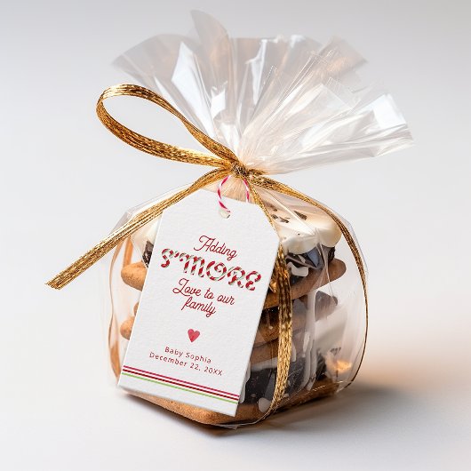 レッドクリスマスモーレベビーシャワーメッセージカード ギフトタグ