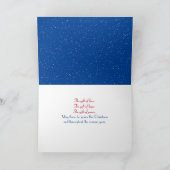 レッドクリスマスラベルオンギフトホリデーカード シーズンカード (内部)