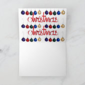 レッドクリスマスリボンカラフルホリデーボール シーズンカード (内部)