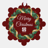 レッドクリスマスリースカスタム会社マーケティング オーナメントカード (正面)