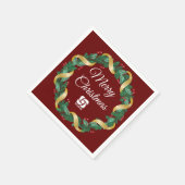 レッドクリスマスリースカスタム会社マーケティング スタンダードカクテルナプキン (角)