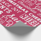 レッドクリスマスワーズホリデーラッピング紙 ラッピングペーパー (角)