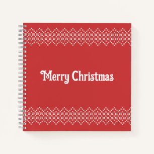 レッドクリスマス刺繍スノーフレーク・アート ノートブック
