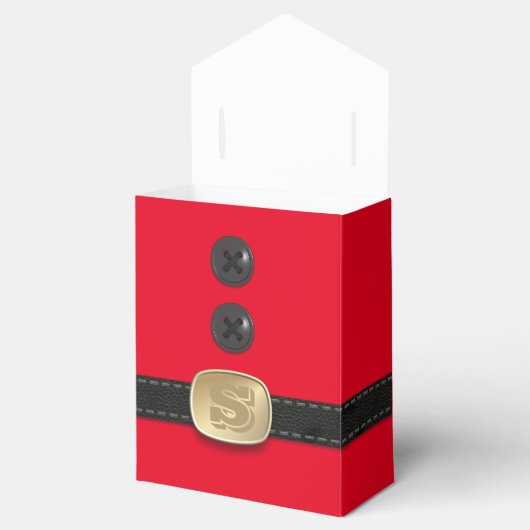 レッドクリスマス小妖精や小人スーツサンタパーティーフェイスボックス フェイバーボックス (オープン)