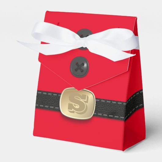 レッドクリスマス小妖精や小人スーツサンタパーティーフェイスボックス フェイバーボックス (正面サイド)