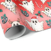 レッドクリスマス幽霊ゴシック紙 ラッピングペーパー (ロールコーナー)