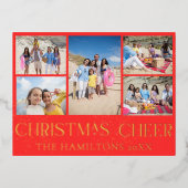 レッドクリスマス応援ホイルホリデーカード5枚の写真 箔シーズンポストカード (正面)