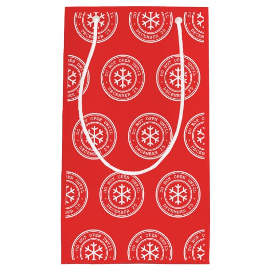 レッドクリスマス抱き枕まで開かない スモールペーパーバッグ (正面)