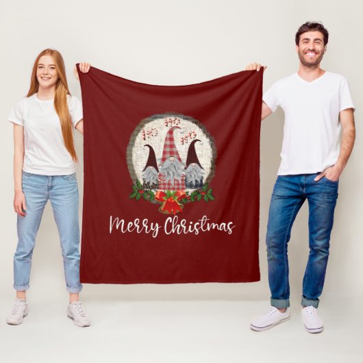 レッドクリスマス格言トレンディー小人 フリースブランケット (インサイチュ)