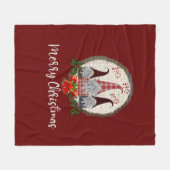 レッドクリスマス格言トレンディー小人 フリースブランケット (正面(横))