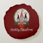 レッドクリスマス格言トレンディー小人 ラウンドクッション (裏面)