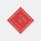 レッドクリスマス紙ナプキンズホワイト離れディコール スタンダードカクテルナプキン (角)