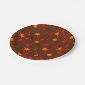 レッドクリスマス紙プレートクラシックズホリデーパーティー ペーパープレート (アングル)