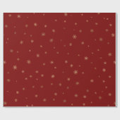 レッドクリスマス金ゴールド雪 ラッピングペーパー (フラット)