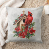 レッドクリスマス（鳥）ショウジョウコウカンチョウアットザバードハウス クッション (ブランケット)