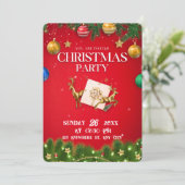 レッドクリスモダンマスパーティの招待状 招待状 (スタンド正面)