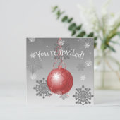 レッドクリファンシースマスオーナメント招待状 招待状 (スタンド正面)