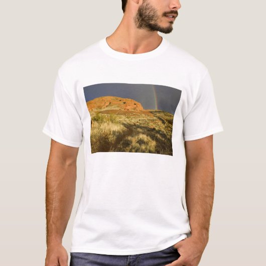 レッドクリフス砂漠保護区近くのシングルトラック Tシャツ (正面)