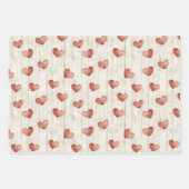 レッドクリームハートバルーン誕生日 ラッピングペーパーシート (正面3)