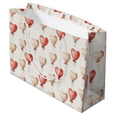 レッドクリームハートバルーン誕生日 ラージペーパーバッグ (裏面アングル)