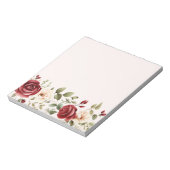 レッドクリームバラ赤面ピンクフローラ結婚ズ ノートパッド (回転)