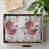 レッドクリームバラ赤面ピンクフローラ結婚ズ 薄葉紙 (ギフト)