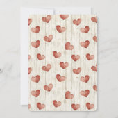 レッドクリームフェイクハートウッドキャット誕生日 招待状 (裏面)