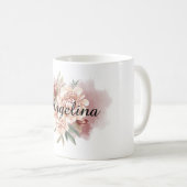 レッドクリームフラワー コーヒーマグカップ (正面右)