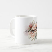 レッドクリームフラワー コーヒーマグカップ (正面左)