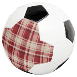 レッドクリームプレイドストライプ サッカーボール