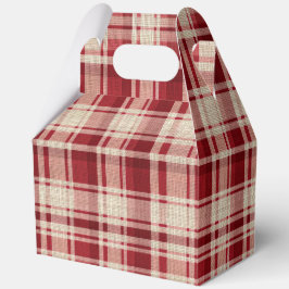 レッドクリームプレイドストライプ フェイバーボックス