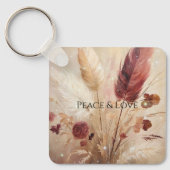 レッドクリームボホフェザーフローラ キーホルダー (正面)