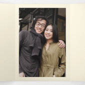 レッドクリームマグノリア |写真中国の結婚の 三つ折り招待状 (内部中)