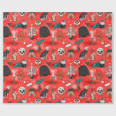 レッドクレプマスゴシッククリスマスラッピング紙 ラッピングペーパー (フラット)