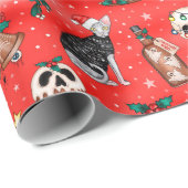 レッドクレプマスゴシッククリスマスラッピング紙 ラッピングペーパー (ロールコーナー)