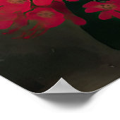 レッドクレープマートルフラワーアートプリントポスター ポスター (角)