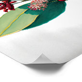 レッドクレープマートルフラワーアートプリントポスター ポスター (角)