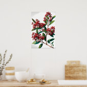 レッドクレープマートルフラワーアートプリントポスター ポスター (キッチン)