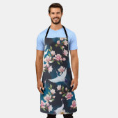 レッドクレーンMagnolia:日本の水色。 エプロン (着用した状態)