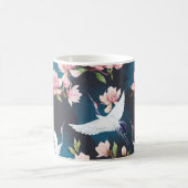 レッドクレーンMagnolia:日本の水色。 コーヒーマグカップ (中央)