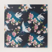 レッドクレーンMagnolia:日本の水色。 ジグソーパズル (横)