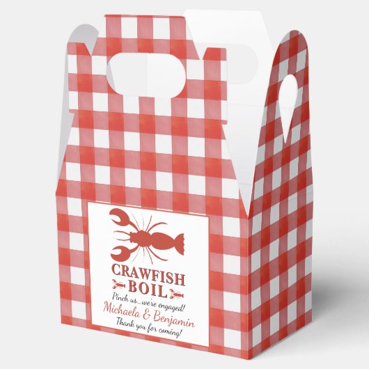 レッドクロウフィッシュボイルピクニックロブスター婚約パーティ フェイバーボックス (オープン)